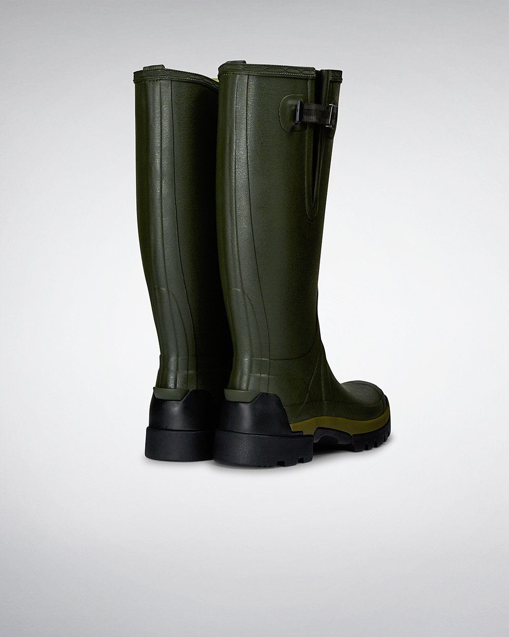 Hoge Regenlaarzen Heren - Hunter Balmoral Bamboo Carbon - Donker Olijfgroen - 20KSWMNDB